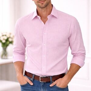 Bonobos Light Pink Patterned Dress Shirt size M